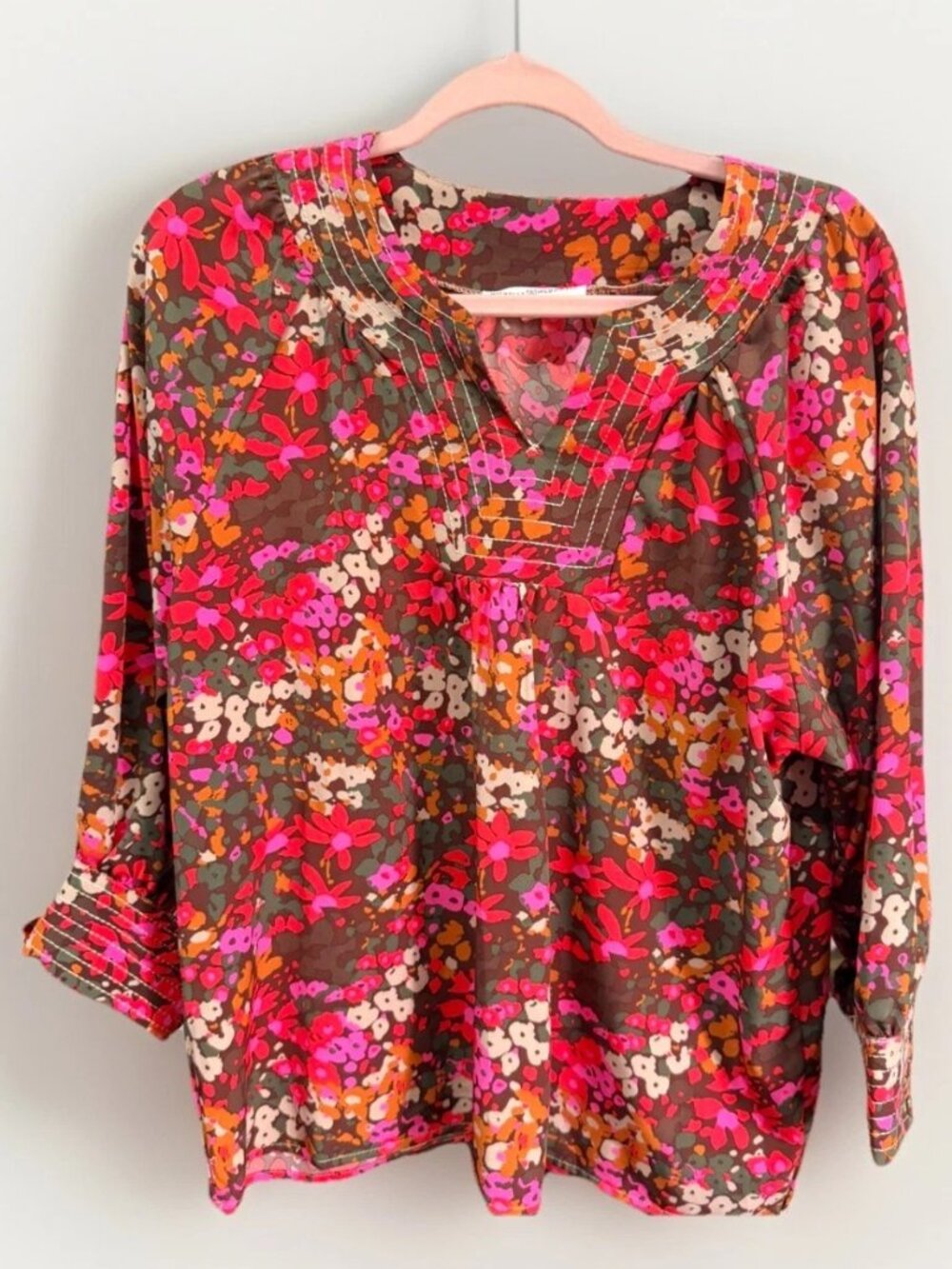 Michelle McDowell Dark Floral Blouse M - Picture 1 of 6